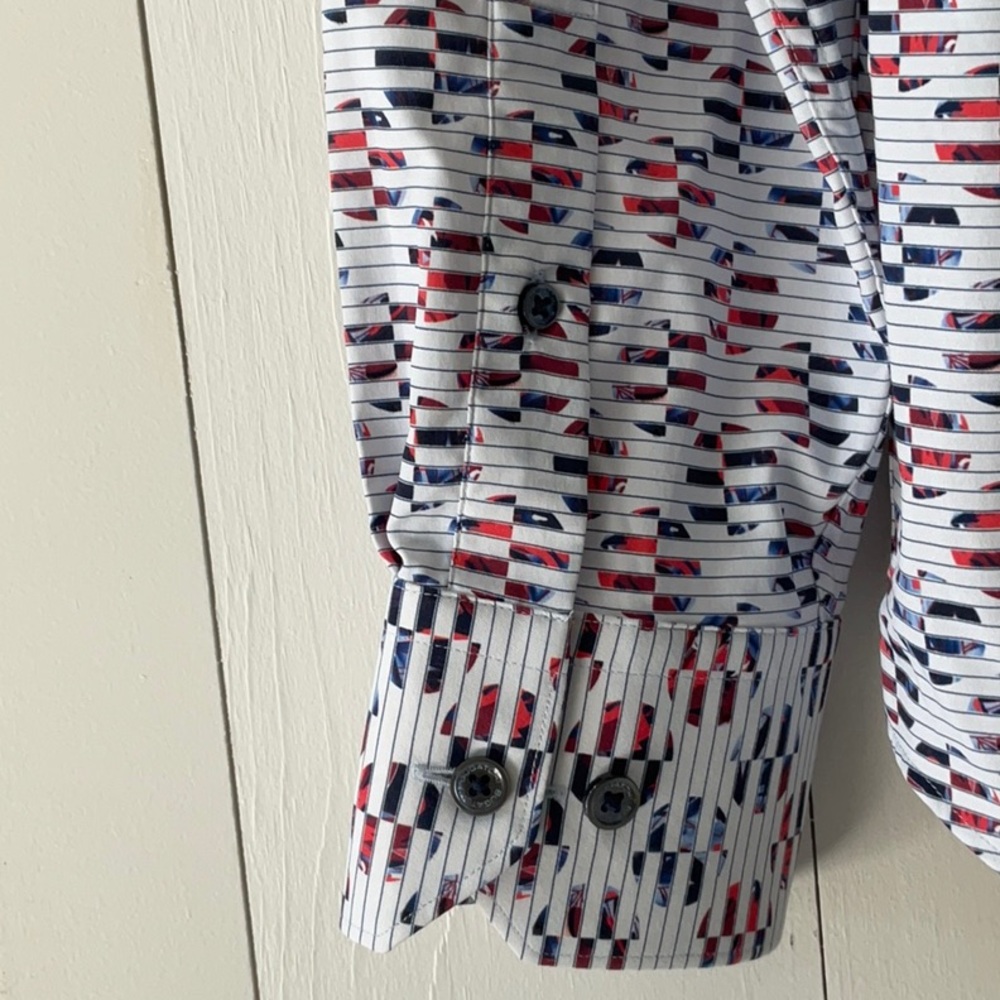 🦜Bugatchi Multicolor Patterned Button Down Shirt - Picture 3 of 6